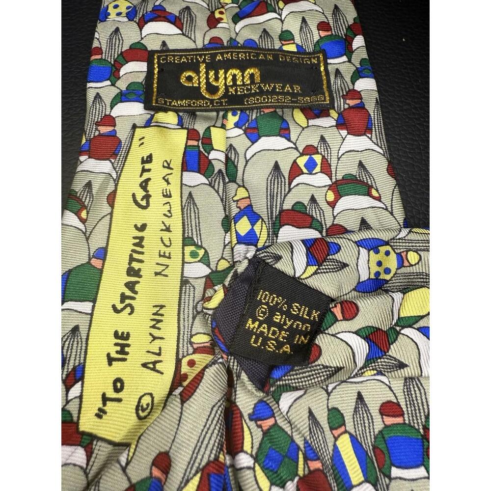 Alynn Neckwear Tie Novelty Jockey & Horse 100% Silk Creative American Design